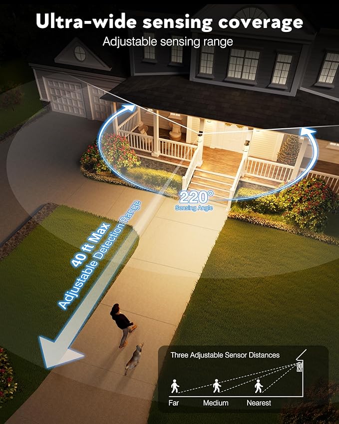 Distance-Adjustable Outside Lights for House, 2-Pack Oil Rubbed Bronze Porch Light, Waterproof Dusk to Dawn Exterior Lighting Fixtures Sconce, Anti-Rust Outdoor Lanterns for Porch, Garage