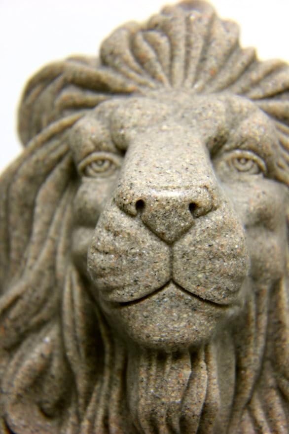 EMSCO Group Guardian Lion Statue – Natural Sandstone Appearance – Made of Resin – Lightweight – 28” Height