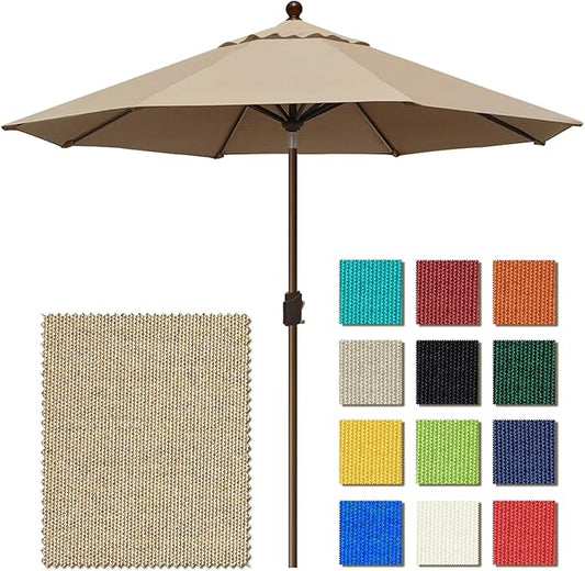 EliteShade USA 10-Year-Non-Fading 10Ft Market Umbrella Patio Umbrella Outdoor Table Umbrella with Ventilation, Heather Beige