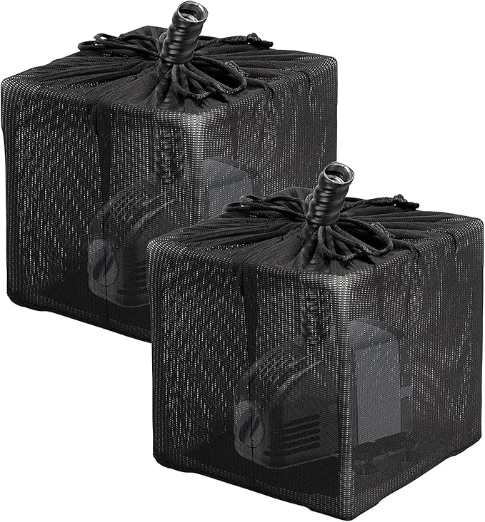 Fineday Pond Filter, Anti-Clogging Cube Outdoor Mesh Water Pump Barrier Bag Box Basket (7" x 2 Pack)