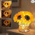 Sunflower Flower Lamp Gifts for Women, 3 Color Dimming Night Light for Womens Mom Her Daughter Christmas Anniversary Birthday Gifts, Bedroom Coffee Shop Decor Rechargeable Cordless Touch Lamp