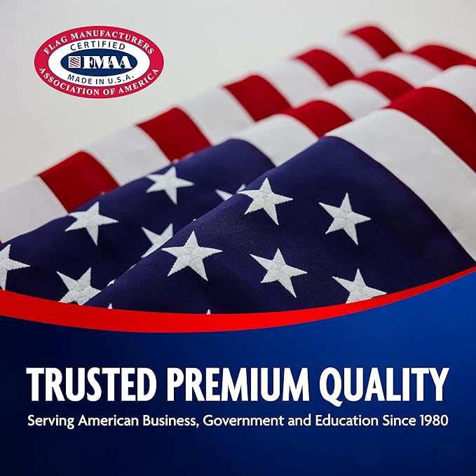 Carrot-Top Beacon Nylon American Flag for Outside & Inside 4x6 - US Flag, Outdoor, United States, Made in USA, Heavy Duty Flag with Brass Grommets