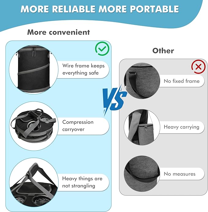 Tirrinia Large Pop-Up Golf Cooler Bag- Insulated Collapsible Cooler with Flat Drink Table for Golf Cart, Lightweight and Portable Ice Beach Cooler for Travel, Fishing, Picnics, Hiking, Camping