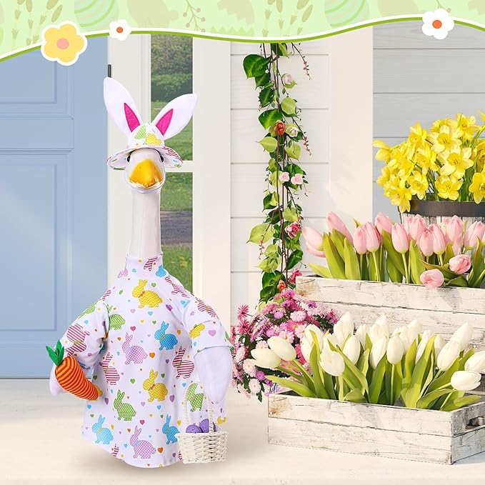Easter Goose Outfit Goose Clothes for 23" High Cement or Plastic Goose Lawn Goose Clothing, Porch Goose Clothes, Lawn Goose Outfit, Garden Goose Costume