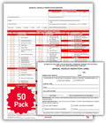 50 Pack 3-Ply Carbonless Annual Vehicle Inspection Report Forms with FMCSA 2-Ply Mylar Laminate Adhesive Vinyl Labels, DOT Inspection Forms and Stickers, Shrink-Wrapped, 8.5" x 11.75" - Made in USA