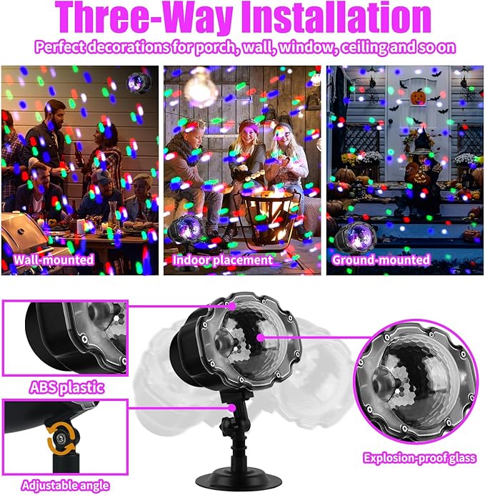 Christmas Snowfall Light Projector, Colored Snow Spots Projector, Holiday Projector with Remote Control, White Snow, for Halloween Xmas Party Wedding Garden Landscape Decoration(Snow Spot)