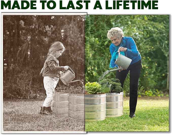 Galvanized Raised Garden Beds Outdoor // 3×3×1 ft Planter Raised Beds for Gardening, Vegetables, Flowers // Large Metal Garden Box (Silver) // Patented Tool-Free Design