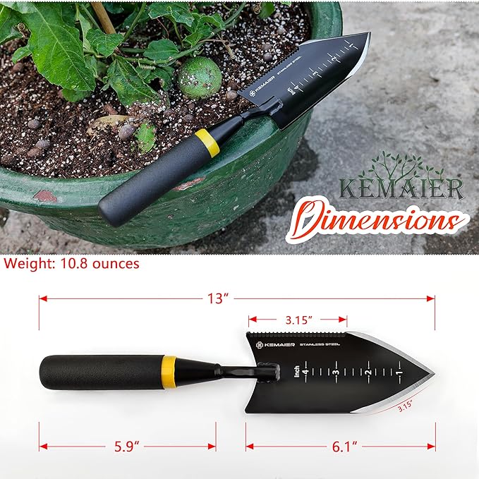 Garden Tool Set - Featuring a Heavy-Duty Stainless Steel Hand Cultivator, Transplant Shovel, Trowel, Crack Weeder, and Dandelion Weeder - The Ultimate, Unbreakable Gardening Gift