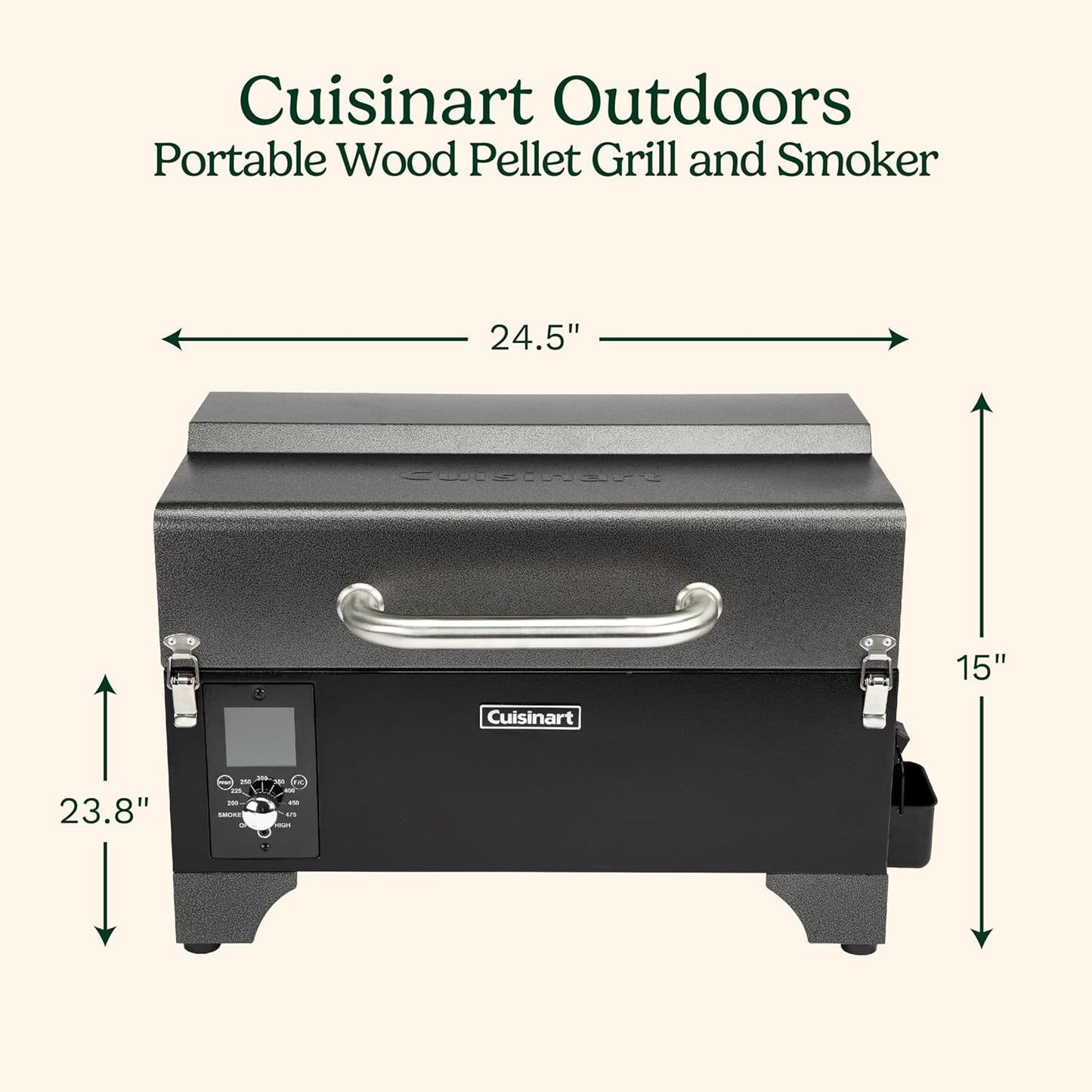 Cuisinart 8-in-1 Portable Wood Pellet Grill and Smoker, Compact for RV, Tailgates, Camping, and Backyard Cooking, Smoky Flavor, Versatile Meat Smoker