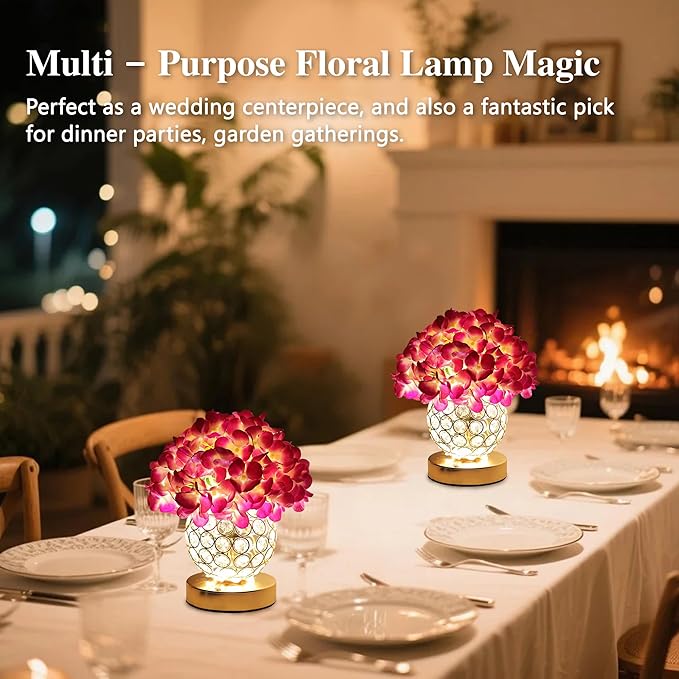 Artificial Hydrangea Flower Lamp with Remote Control, Hydrangea Flower 3 Color Dimmable Night Light Gifts for Women Mom Wife Friend Birthday Christmas, Bedroom Coffee Shop Store Living Room Decor