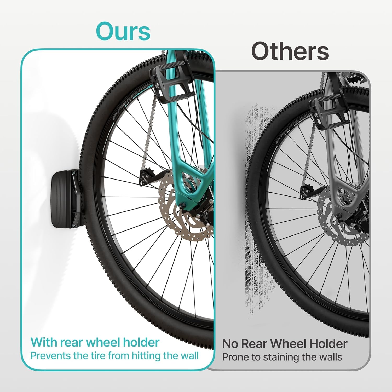 Bike Rack Garage, Bike Wall Mount Heavy Duty, Holds 77 Lbs, Swivel Bike Hangers for Garage, Adjustable Indoor Bike Storage for Bedroom Home Office, 1 Pack