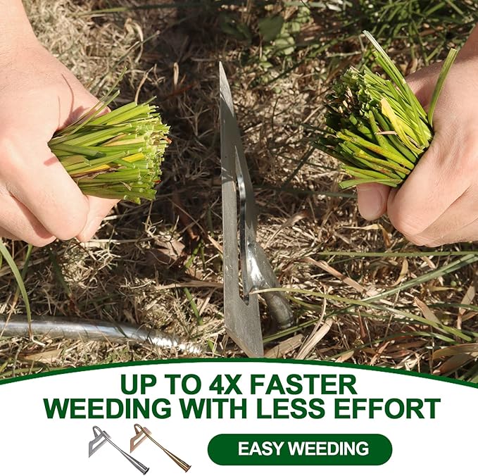 Garden Hoe, Weeding Tool, Full Stainless Steel Hollow Hoe, Heavy Duty,Sharp Hardened Hand Hoe for Gardening, Backyard Weeding, Loosening, Farm Planting