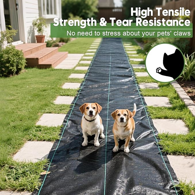 4FTx300FT Weed Barrier Fabric Heavy Duty, Gardening Landscape Fabric Cover Mat, Durable Weed Control Fabric for Garden Bed Cover, Landscaping, Commercial Driveway, Underlayment Use (4x300FTT-3.2OZ)