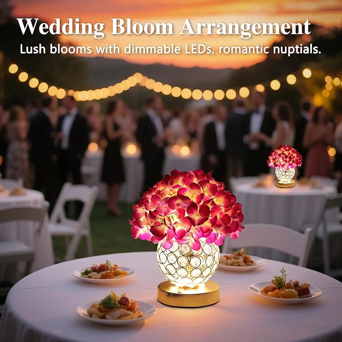 Artificial Hydrangea Flower Lamp with Remote Control, Hydrangea Flower 3 Color Dimmable Night Light Gifts for Women Mom Wife Friend Birthday Christmas, Bedroom Coffee Shop Store Living Room Decor