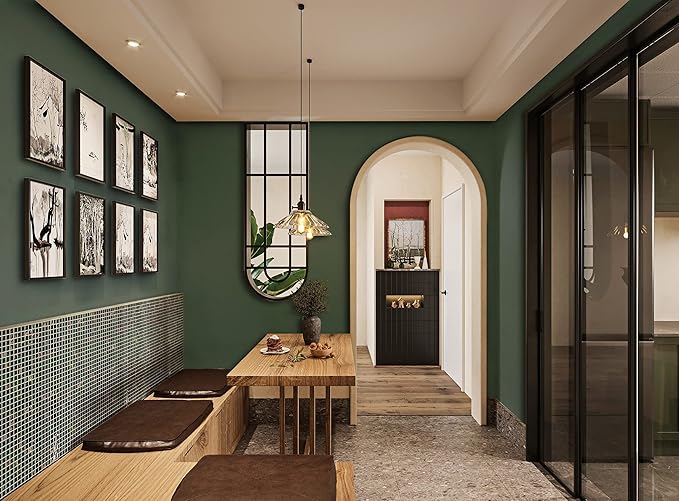 Dimoon 590''x23.6'' Green Peel and Stick Wallpaper Contact Paper Modern Self Adhesive Wall Paper Removable Renter Friendly Textured Solid Color Shelf Cabinet Vinyl Roll (590''x23.6'',Dark Green)