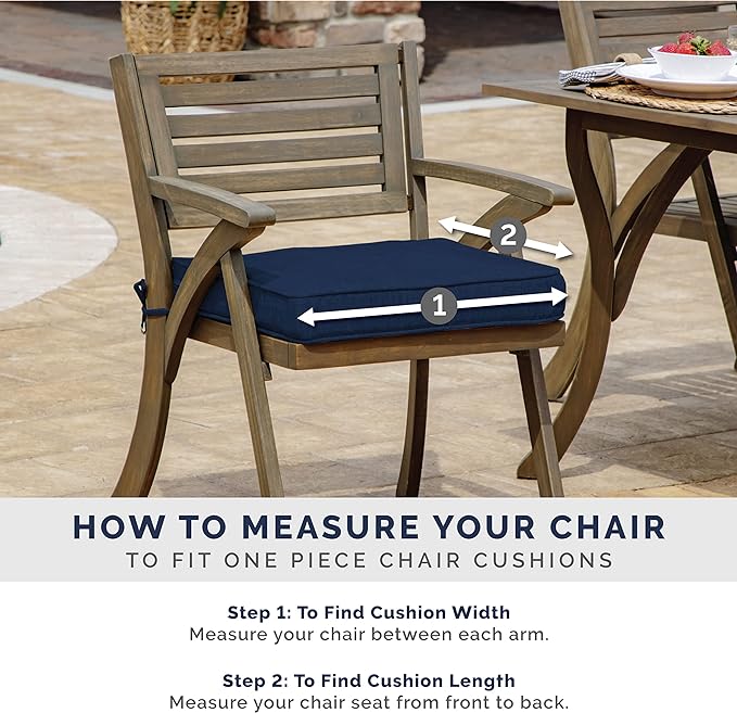 Arden Outdoor Seat Cushion, 19 x 19, Rain-Proof, Fade Resistant Sapphire Blue Leala