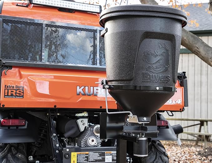 Buyers Products UTVS16 UTV Broadcast Spreader For Salt, Grass Seed, Fertilizer, Deer Feeder Seed and More, 150 lb. Capacity with Lid, UTV All Season Spreader
