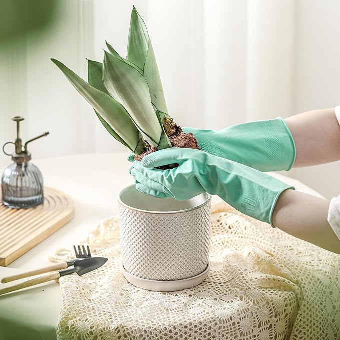 5.8 Inch Plant Pots: Ceramic Planter with Drainage Hole & Saucer - Flowerpot for Indoor & Outdoor Plants - Beaded Embossed Design White - with Separate Tray