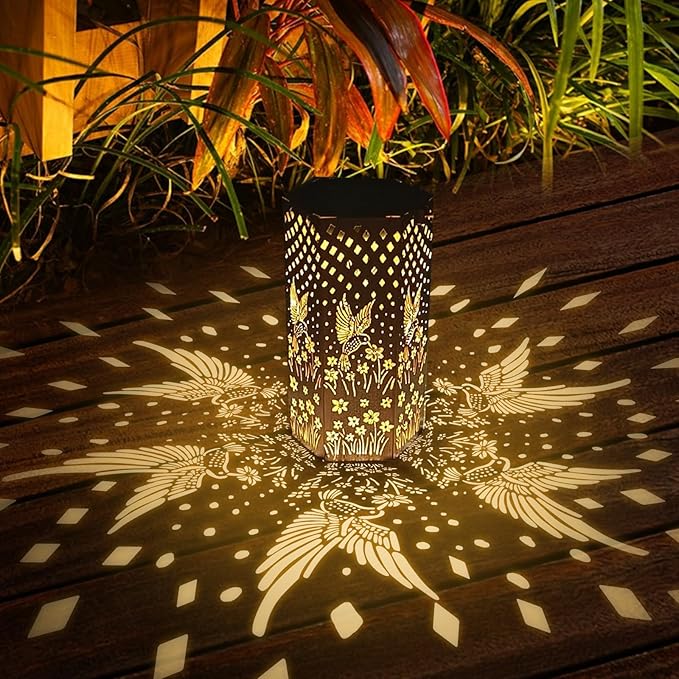 4 Pack Hummingbird Solar Lanterns Outdoor Waterproof - Birthday Gifts for Women, Men, Mom, Solar Lights Outdoor Hanging Garden Decor for Outside, Patio, Outdoor, Yard, Lawn, Balcony