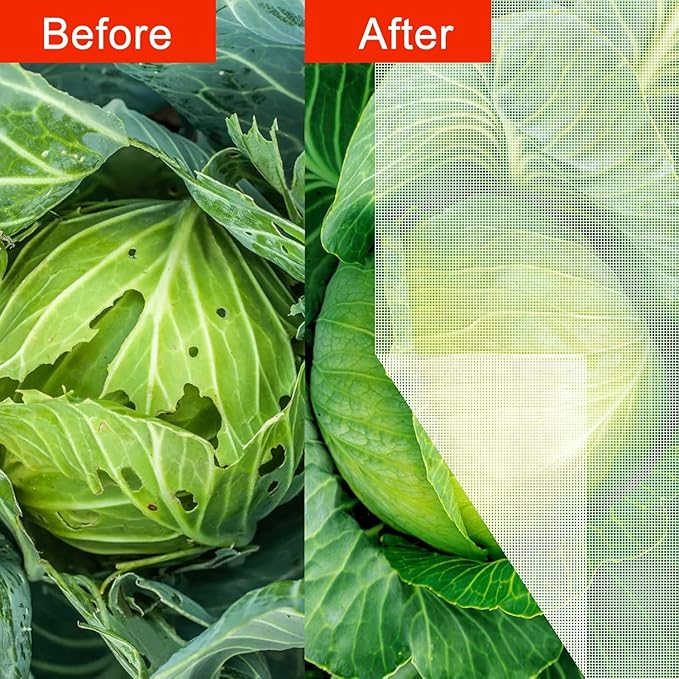 Agfabric Garden Netting 6.5'x49' Barrier Net, Bird Netting for Garden Trees Vegetable and Plants, White