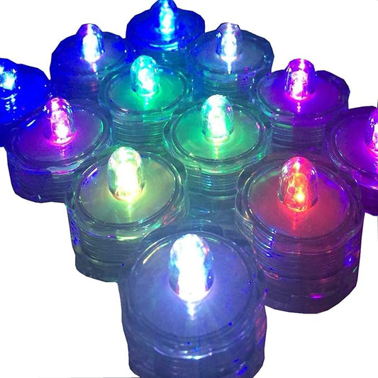 Bright LED Floral Tea Light Submersible Lights for Party Wedding (RGB(Changing Color), 60 Pack)