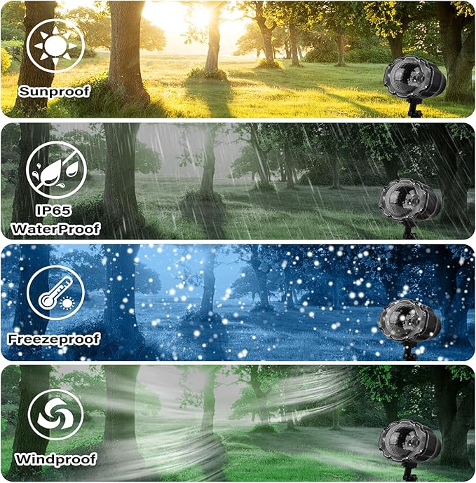 Christmas Snowfall Light Projector, Colored Snow Spots Projector, Holiday Projector with Remote Control, White Snow, for Halloween Xmas Party Wedding Garden Landscape Decoration(Snow Spot)