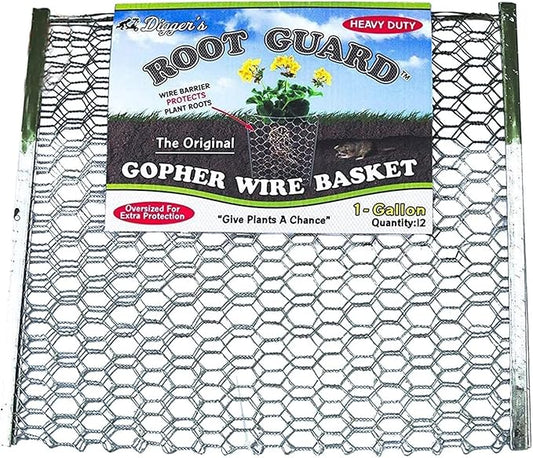Digger’s 1-Gallon Heavy-Duty Wire Basket - Gopher Wire Basket for Perennials & Vegetables (12 Baskets)