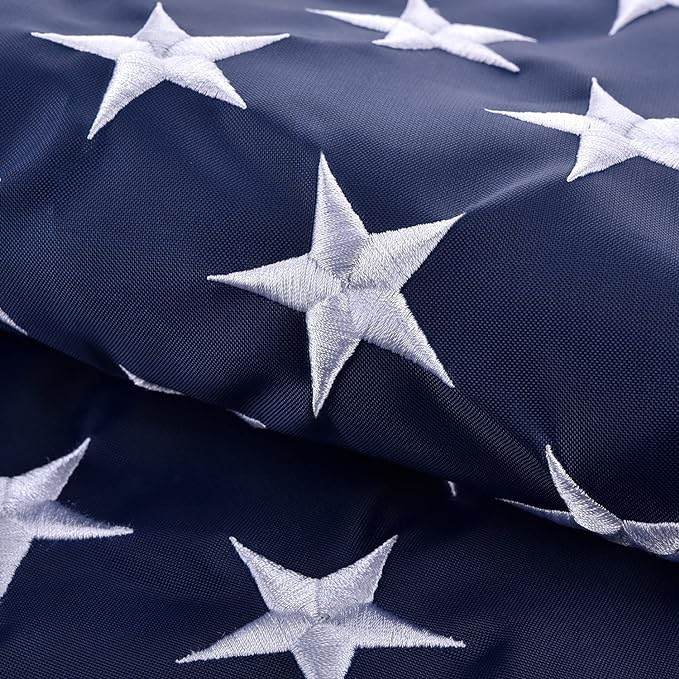 American Flag 10x15 FT, US Flag High Wind with Embroidered Stars, Sewn Stripes, Brass Grommets, Durable USA Flag Outdoor Outside