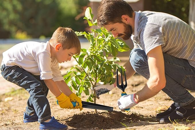 Gardening Tools Set from Alloy Steel - Heavy Duty Garden Tool Set with Light & Rubber Non-Slip Handle - Gardening Tool Kit - Ergonomic Garden Hand Tools - Gardening Gifts for Men and Women