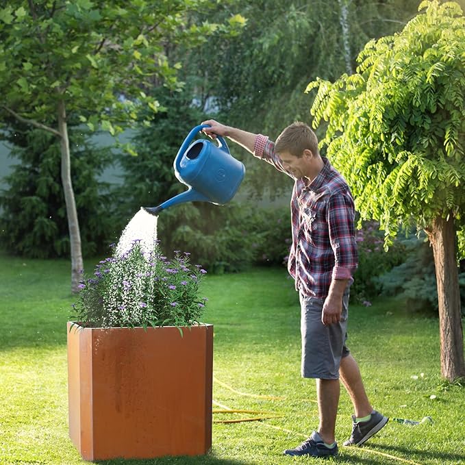 Corten Steel Planter Box-20"x20"x20"-Large Square Planter Matel -Outdoor Indoor- Heavy Duty Rustic Tall Planter Flower Pot Commercial Residential for Patio Porch Deck Home Backyard