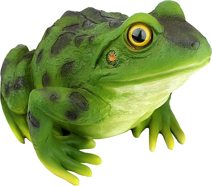 Design Toscano QM20510 Ribbit The Frog Garden Toad Statue, 9", Full Color