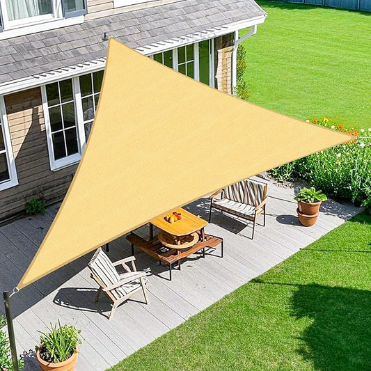Amagenix Sun Shade Sail 6'X6'X6' Curved Edge Outdoor Shade Canopy Sand Breathable 95% UV Block Shade Cloth for Patio Garden Backyard (We Make Custom Size)