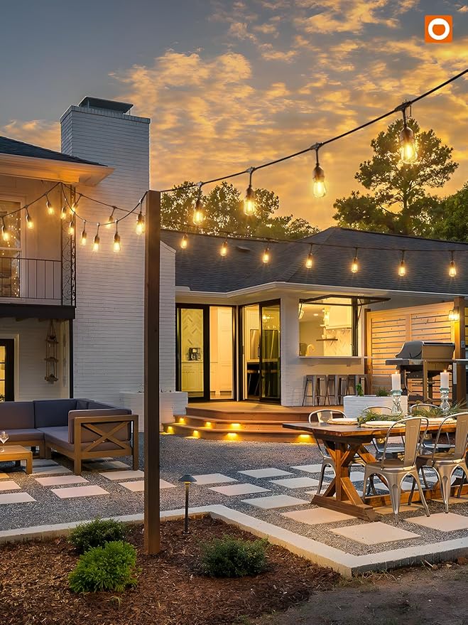 addlon LED Outdoor String Lights 36FT with Dimmable Edison Vintage Shatterproof Bulbs and Commercial Grade Weatherproof Strand - ETL Listed Heavy-Duty Decorative Lights for Patio Garden