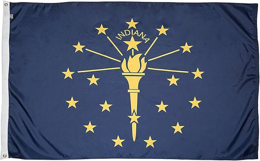 FlagSource Indiana Nylon State Flag, Made in the USA, 5x8'