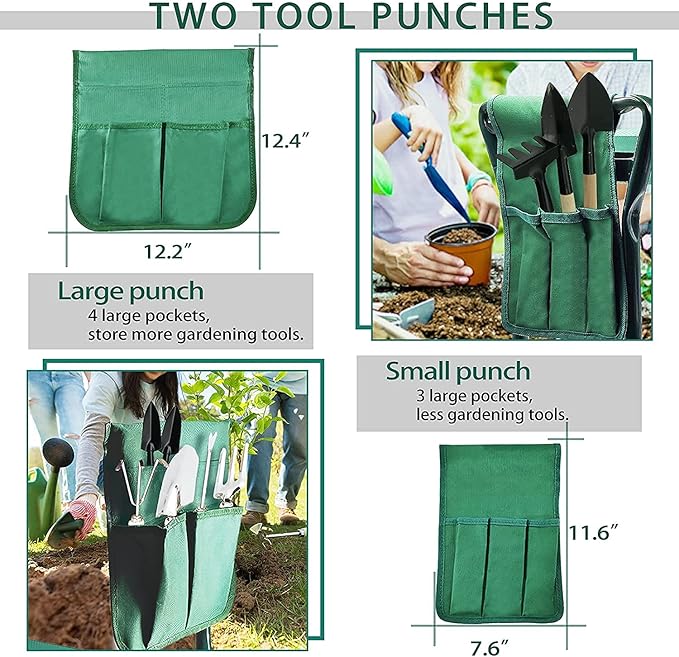 Foldable Garden Kneeler and Seat with 2 Gardening Tool Pouches Multiuse Bench with Soft Kneeling Pad,Gardening Gifts for Women Men Gardener Parent Elders Christmas