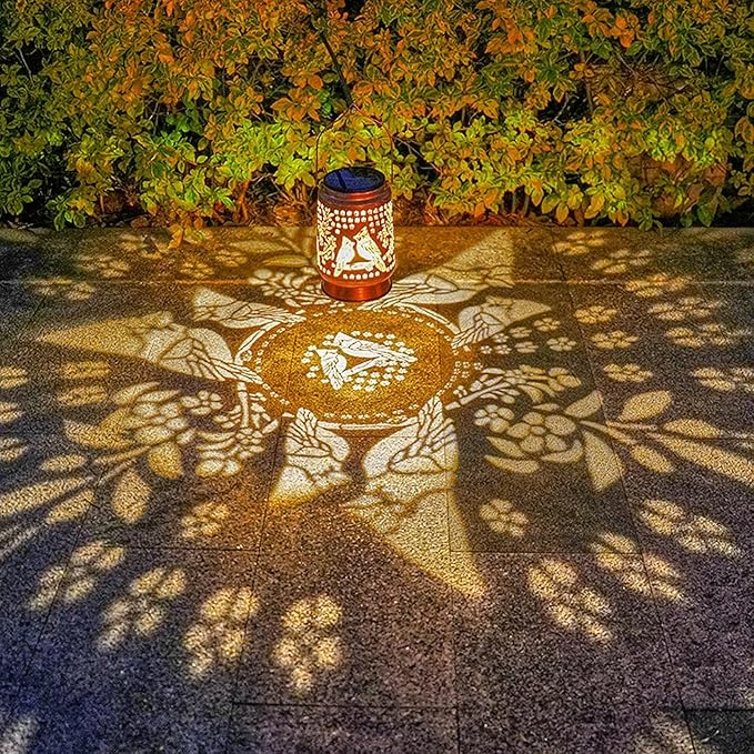 Cardinal Solar Lanterns Outdoor Waterproof, 5.9" Dia, 8.7" H Large Solar Lantern Light with Upgraded 2000mAH Battery, Birthday Gifts for Women Mom Grandma, Garden Decor for Patio Yard Lawn