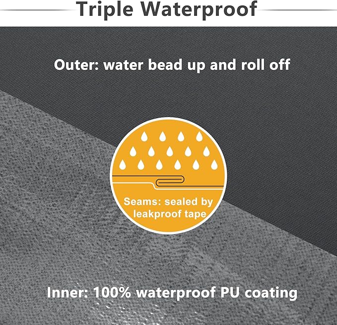 Favoyard Patio Chair Cushions 22 x 22 x 3 Inch Waterproof Outdoor Seat Cushions for Patio Furniture 3-Year Color Fastness Garden Sofa Couch Pads with Handle & Adjustable Straps Set of 2, Dark Grey