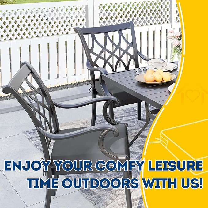 AAAAAcessories Outdoor Seat Cushions for Chairs, Waterproof, Fade-Resistant Patio Furniture Replacement Cushions, 18.5" x 16" x 3", Set of 4, Dark Gray