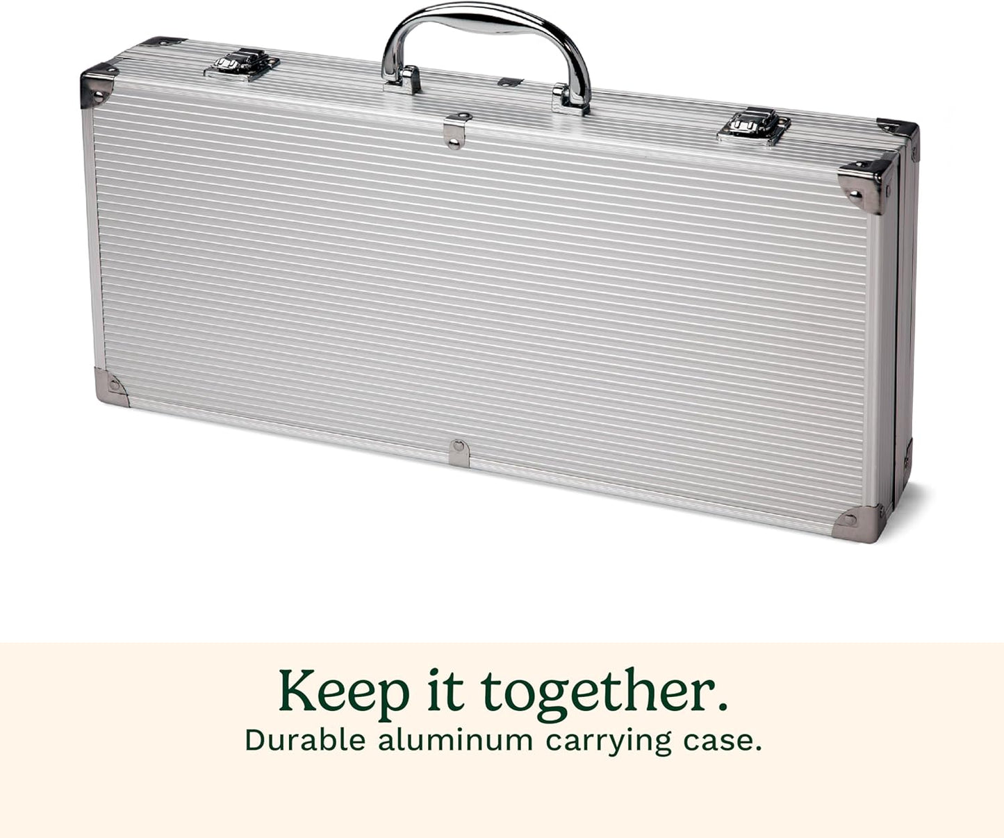 Cuisinart Deluxe Grill Tool Set, 20-Piece Grill Tools BBQ Accessories with Aluminum Case & Digital Temperature Fork, Spatula, Tongs, Stainless Steel Grilling Accessories, Grilling Set for BBQ