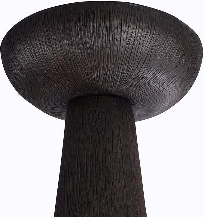 Bird Bath for Outdoor - 26'' Tall Resin Natural Wood Pattern Designt Birdbaths, Lightweight and Durable - Enhance Your Outside Garden with This Stunning Water Feature (Wood Grain)