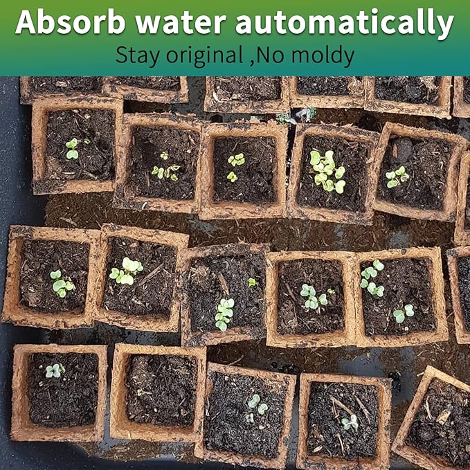 400Cells Seedling Start Trays with Drain Holes,40pcs Peat Pots Seedling Pots Biodegradable,Seedling Starter Kit,Organic Germination Plant Starter Trays(400xLabels,2xTransplant Tools,1xSpray Bottle)