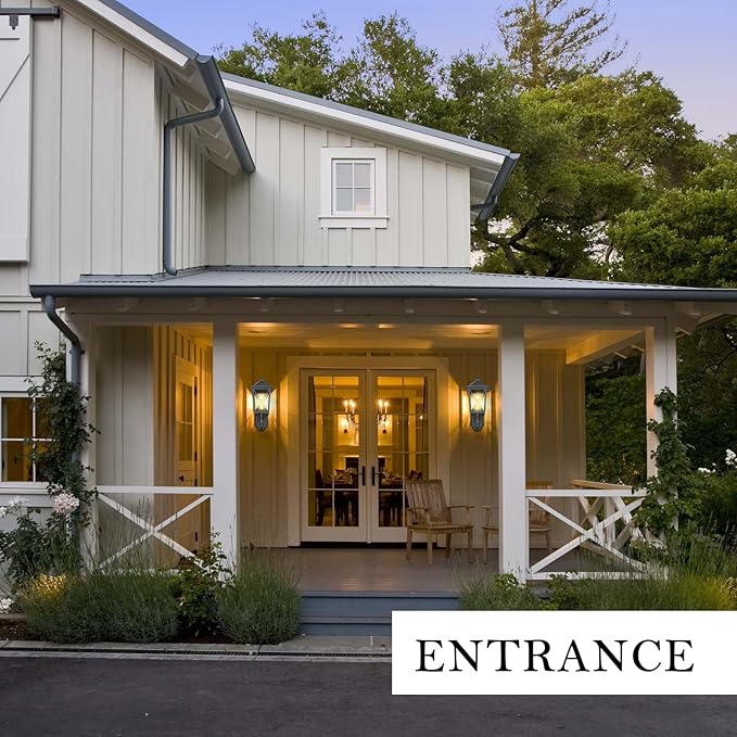 Darkaway Outdoor Wall Light Fixture,2pcs Outside Porch Lights Wall Mounted Seeded Glass Exterior Waterproof Lantern Modern E26 Socket Wall Sconce Lighting for Front Door Yard Patio