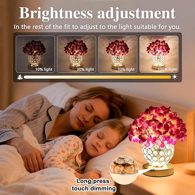 Artificial Hydrangea Flower Lamp with Remote Control, Hydrangea Flower 3 Color Dimmable Night Light Gifts for Women Mom Wife Friend Birthday Christmas, Bedroom Coffee Shop Store Living Room Decor