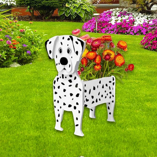 Dalmatian Dog Planter Plant Pots,Cute Garden Dog Flower Planter,Dog Planters Birthday Gifts for Women,Office,Indoor/Outdoor Decor（9.45 * 5.91 * 13.35in）