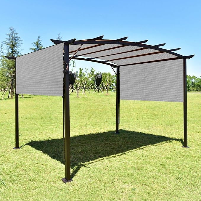 Eden's Decor Straight Flat-Edged Sun Shade Sail Rectangular 13' x 21' Grey UV-Blocking Outdoor Canopy Fabric Cloth Awning for Pergola Patio Garden Backyard Custom Size