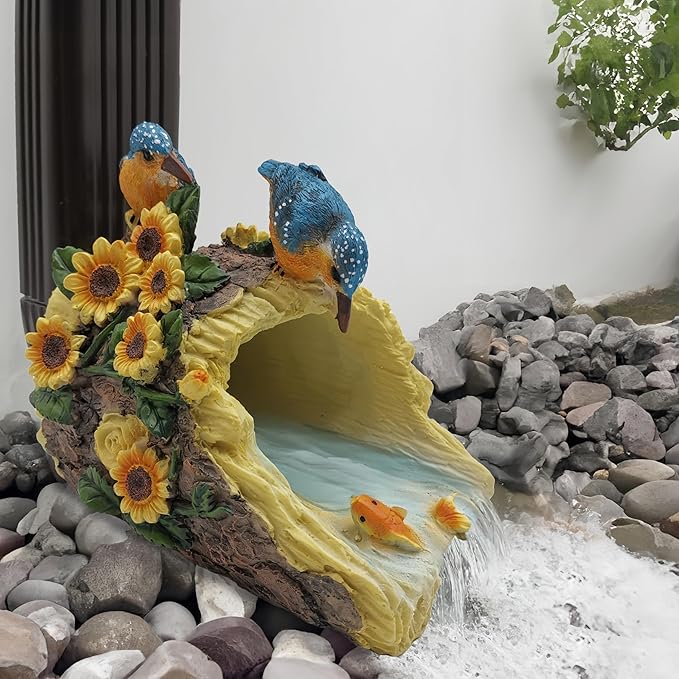 Hummingbird Gutter Extender Diverter, Decorative Downspout Extensions, Splash Block, Eco-Friendly Resin, 3"x4" Downspouts, Unique Garden Statue Ornament, Ideal Outdoor Decor Gift