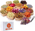 15g/Bag Dried Flowers,100% Natural Dried Flowers Herbs Kit for Soap Making, DIY Candle Making,Bath - Include Rose Petals,Lavender,Don't Forget Me,Lilium,Jasmine,Rosebudsand More(16 Bags)