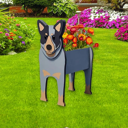 Australian Cattle Dog Planter Plant Pots,Cute Garden Dog Flower Planter,Dog Planters Birthday Gifts for Women,Office,Indoor/Outdoor Decor（9.45 * 9.02 * 13.39in）