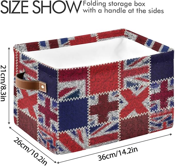 Flag Rectangular Storage Basket Organizer Bin Shelf Baskets For Clothes For Home Office Dorm