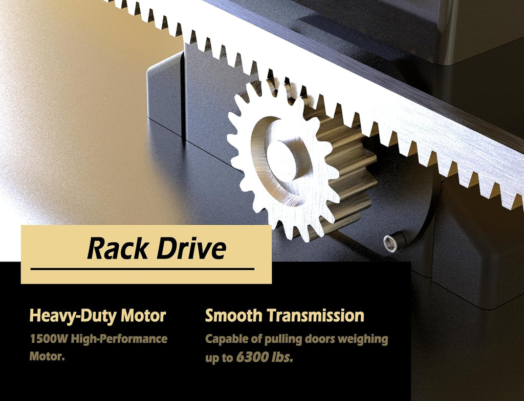 Blütezeit 6300lb WiFi Sliding Gate Opener App Control, Extra Heavy Duty Automatic Slide Gate Motor Rack Driven with 2 Remote Controls & IR Sensor Complete Hardware Kits for Rolling Driveway Gates